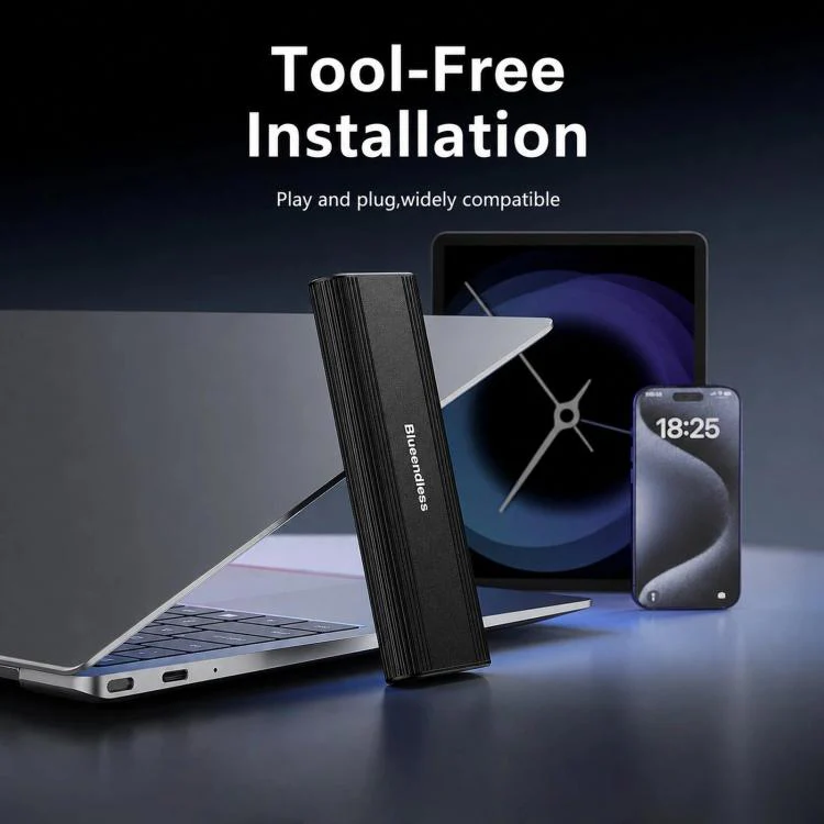 Blueendless 2821N M.2 NVME SSD Enclosure 10Gbps Aluminum USB-C 3.2 Solid State Drives, Supports Max 8TB - Image 7