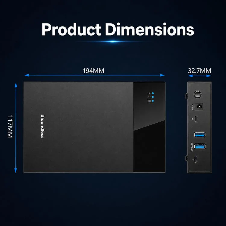 Blueendless 3.5/2.5 Inch SATA External Hard Drive Enclosure With Built-In USB 3.0 Hub USB To SATA HDD SSD Case Max 20TB UK Plug - Image 15
