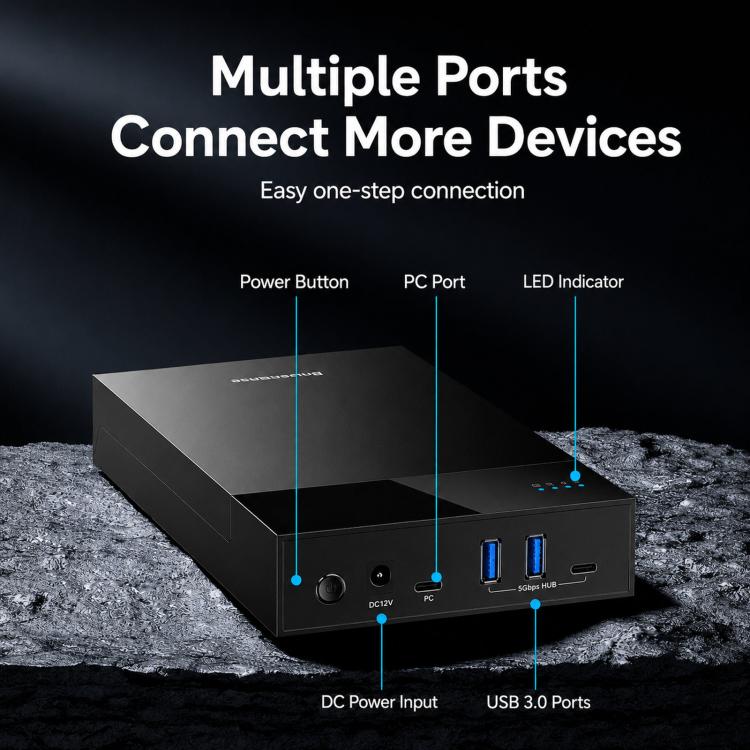 Blueendless 3.5/2.5 Inch SATA External Hard Drive Enclosure With Built-In USB 3.0 Hub USB To SATA HDD SSD Case Max 20TB US Plug - Image 6