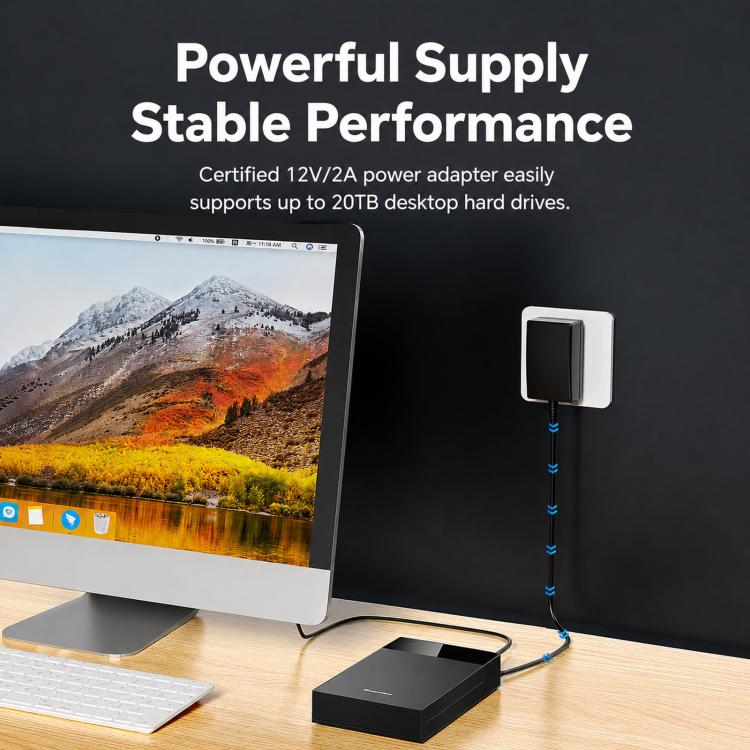 Blueendless 3.5/2.5 Inch SATA External Hard Drive Enclosure With Built-In USB 3.0 Hub USB To SATA HDD SSD Case Max 20TB US Plug - Image 9