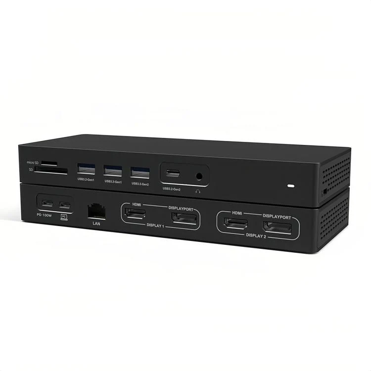 Blueendless Dual HDMI/DP Gigabit Expansion Dock With USB 3.2 Split Cable For Triple Display Expansion(14 in 1)
