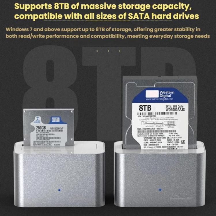 Blueendless HD01 2.5/3.5 Inch Hard Drive Enclosure USB 3.0 Desktop Computer SATA Solid-State/Mechanical External Portable Hard Drive Case EU Plug - Image 5