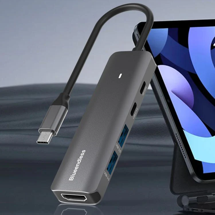 Blueendless HDMI 4K 60Hz Converter Type-C Dock(HDMI 2.0 + PD Charging + Type-C 3.0 + USB 3.0 x 2) - Image 7