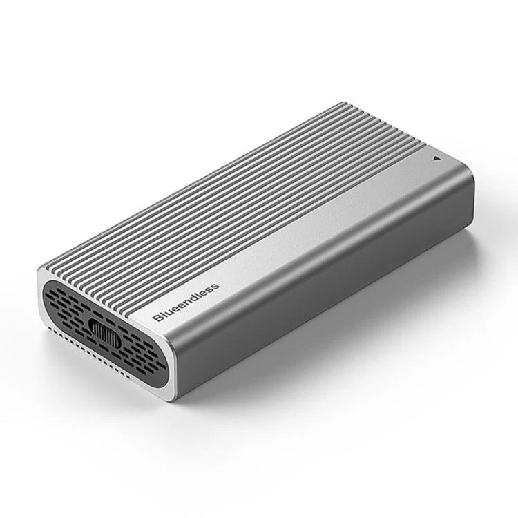 Blueendless M280U4C USB4 Portable Hard Drive Enclosure With Switch & Fan Solid-State M.2 NVMe Drive Enclosure External SSD Enclosure(Silver Gray)