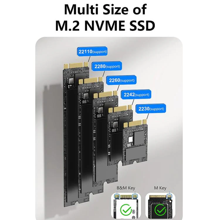 Blueendless SD08A M.2 NVMe SSD Docking Station Dual-Bay USB 3.2 Gen2 10Gbps External Drive Enclosure With One-Key Offline Clone Function UK Plug - Image 8