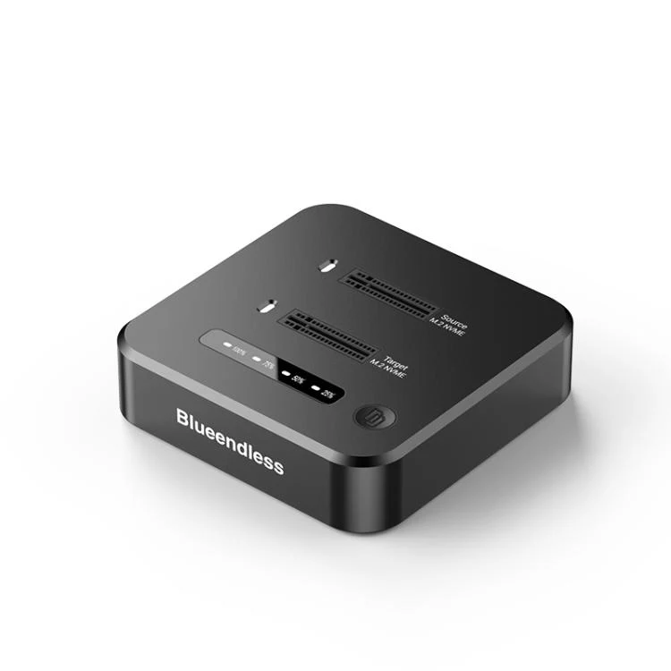 Blueendless SD08A M.2 NVMe SSD Docking Station Dual-Bay USB 3.2 Gen2 10Gbps External Drive Enclosure With One-Key Offline Clone Function US Plug - Image 2