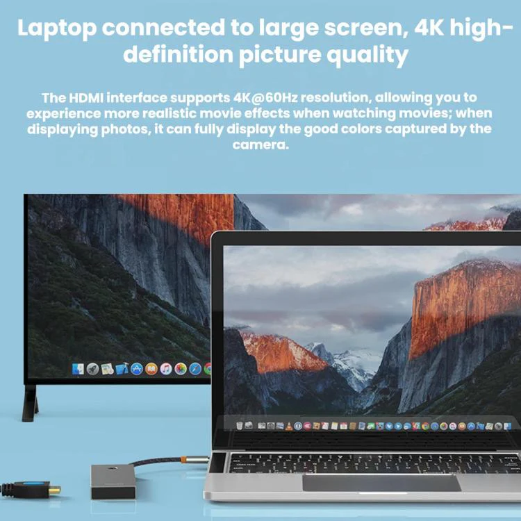 Blueendless Type-C Docking Station 4K 60Hz Screen Mirroring USB 3.0 Splitter, Interface: HDMI 2.0 + PD + Gigabit Ethernet + 2 USB 3.0 ports - Image 9
