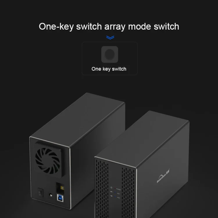 Blueendless USB-B Interface 3.5 inch 2 Bay RAID Combination Array HDD External Enclosure (EU Plug) - Image 9
