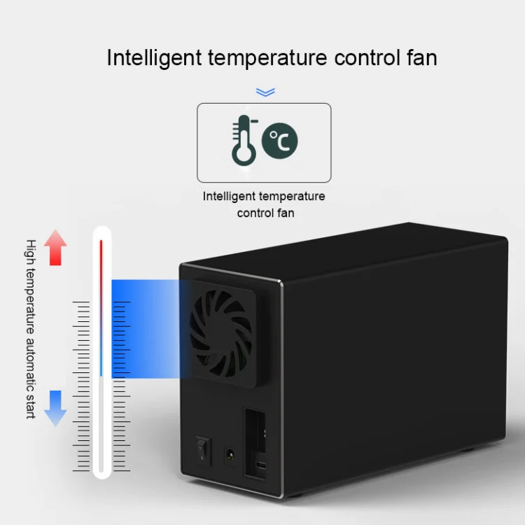 Blueendless USB-B Interface 3.5 inch 2 Bay RAID Combination Array HDD External Enclosure (UK Plug) - Image 4