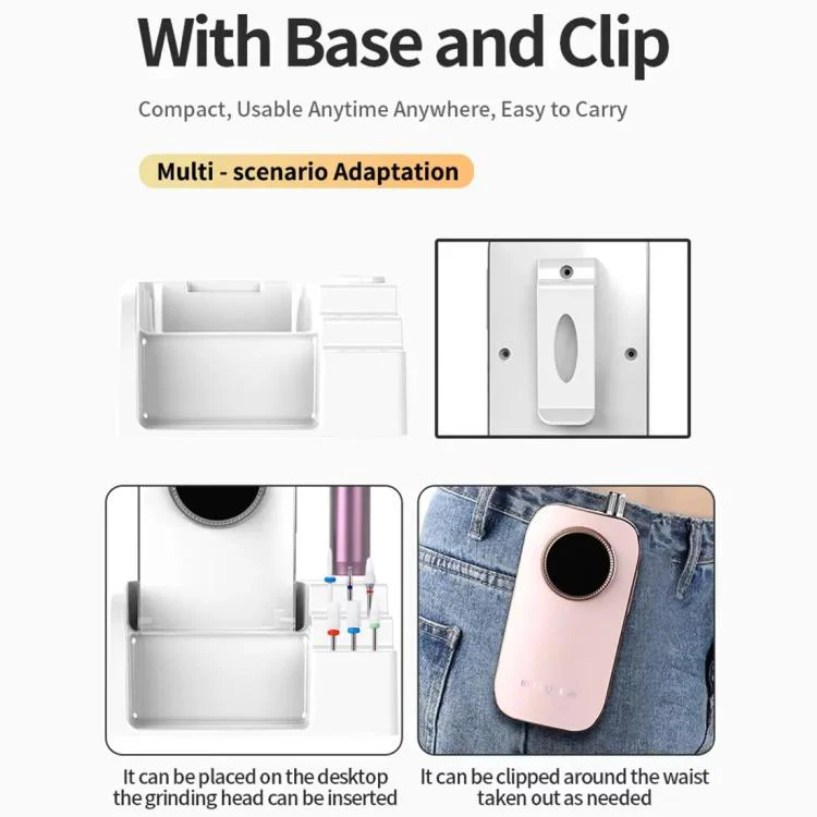 BLUEQUE BQ-117 Hollow Cup Nail File Remover High Power Nail Care Tool(Gray) - Image 10