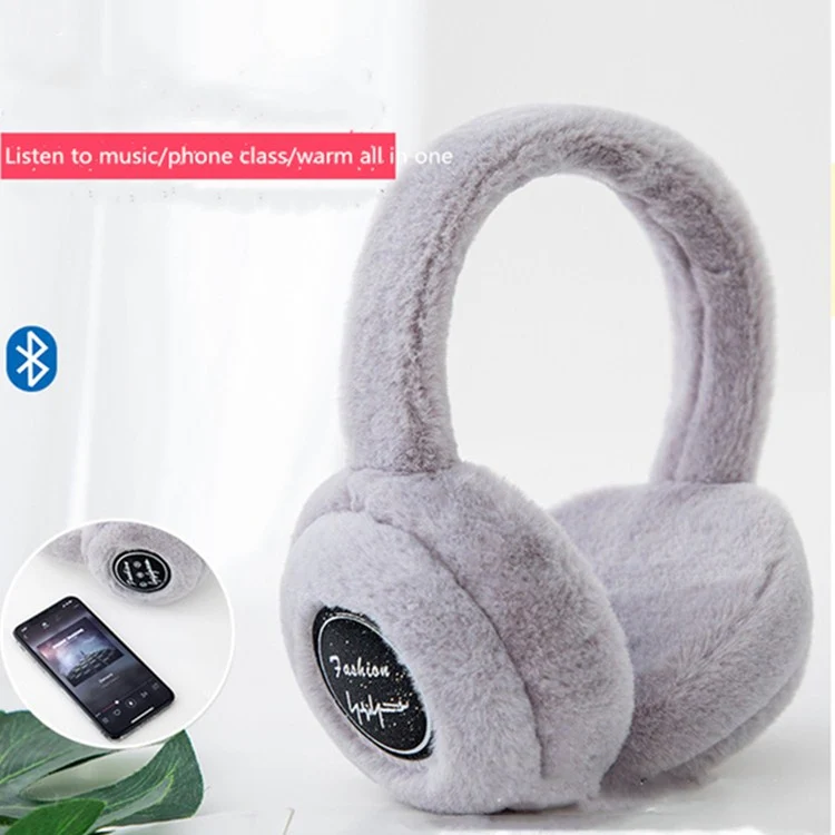 Bluetooth Earmuffs Winter Plush Windproof Men And Women Ear Cover(White) - Image 3