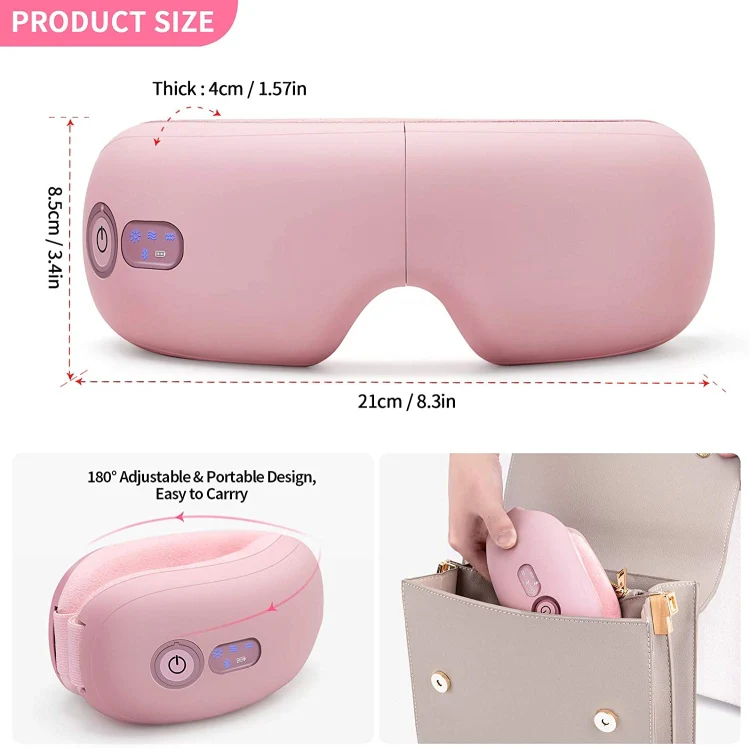 Bluetooth Rechargeable Eye Massager With Heat, Air Pressure And Vibration Massage(White) - Image 3