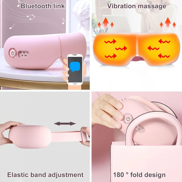 Bluetooth Rechargeable Eye Massager With Heat, Air Pressure And Vibration Massage(White) - Image 6