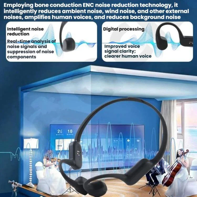 Bone Conduction Hearing Aid Bluetooth Integrated Unit Built-in Microphone(Dark Gray) - Image 3