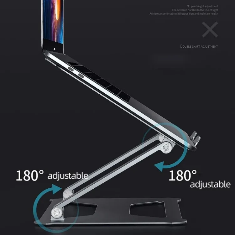 Boneruy P18 Ergonomic Desk Aluminum Holder for 14-17.3 Inch Laptops(Silver) - Image 6