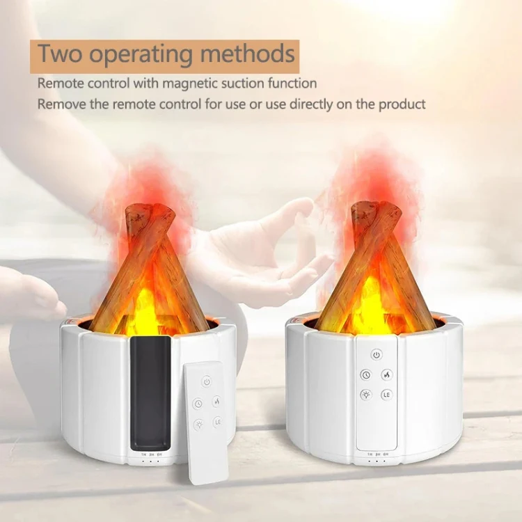 Bonfire Shaped Remote Control Aroma Diffuser Desktop Flame Humidifier, Color: Colorful White - Image 4