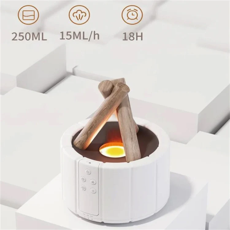 Bonfire Shaped Remote Control Aroma Diffuser Desktop Flame Humidifier, Color: Colorful White - Image 5