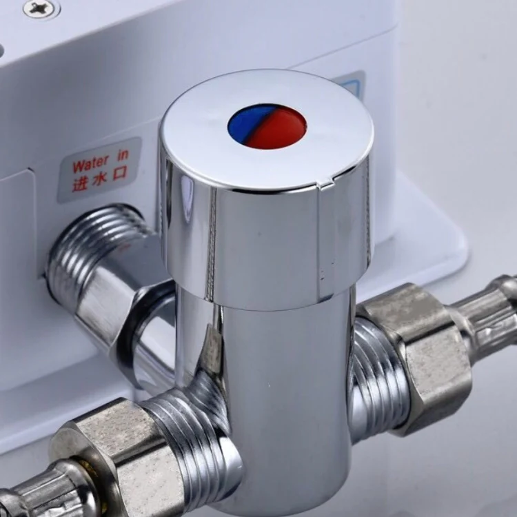 Brass Adjustable Temperature Three-way Valve Cold And Hot Water Mixing Switch Brass Induction Faucet - Image 6