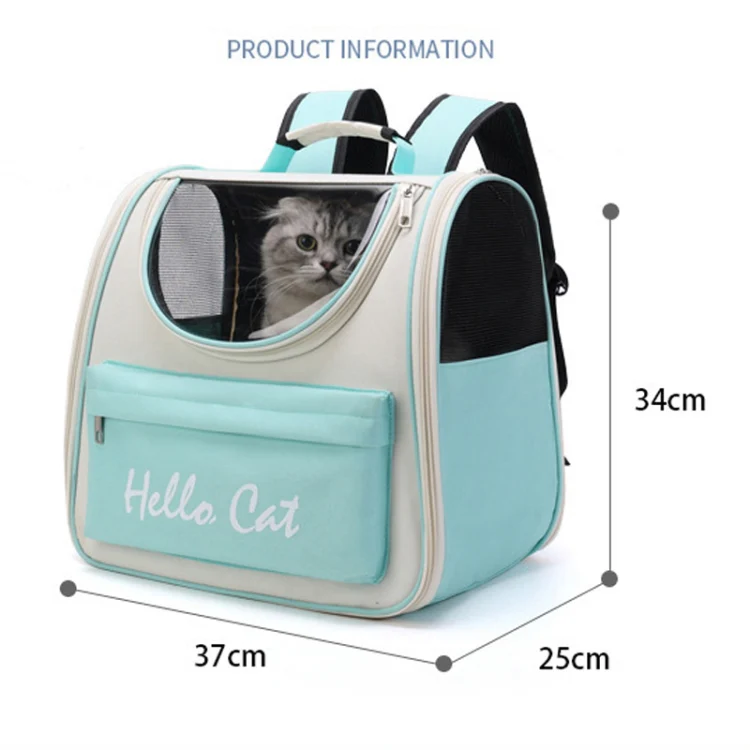 Breathable Cat Backpack Foldable Outdoor Portable Pet Bag(Model 2 Green) - Image 3