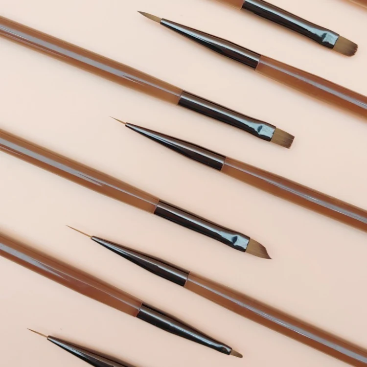 Brown Nail Art Pen Set Colorful Drawing Tools, Style: Flat Head Fen - Image 5