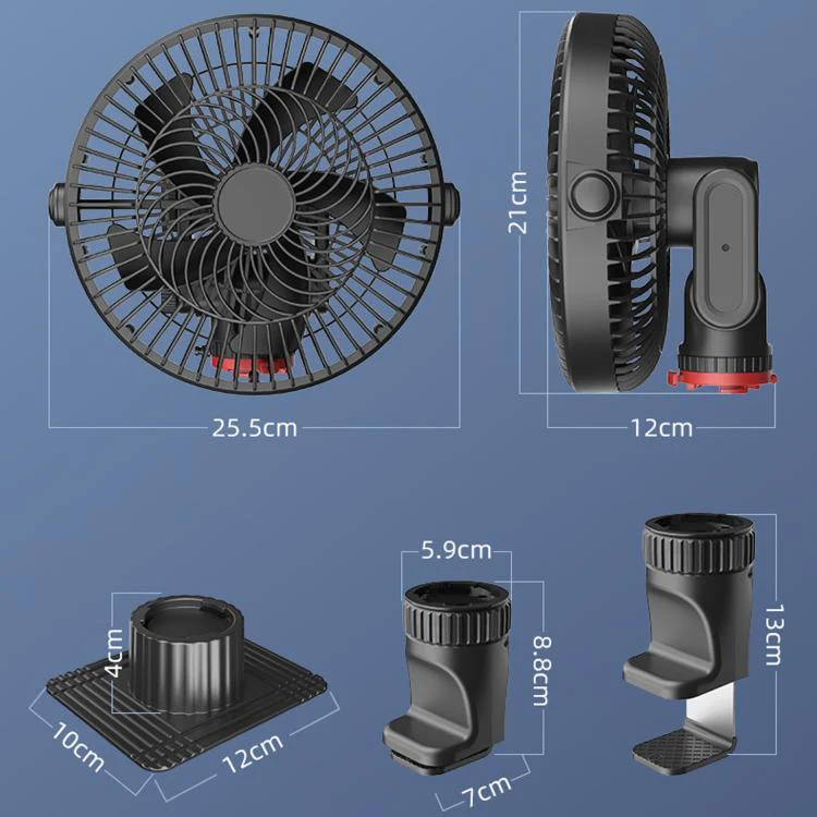 Brushed Motor Car Fan 5-Blade High Wind Silent Vehicle Fan, Spec: Non-reversible - Image 12