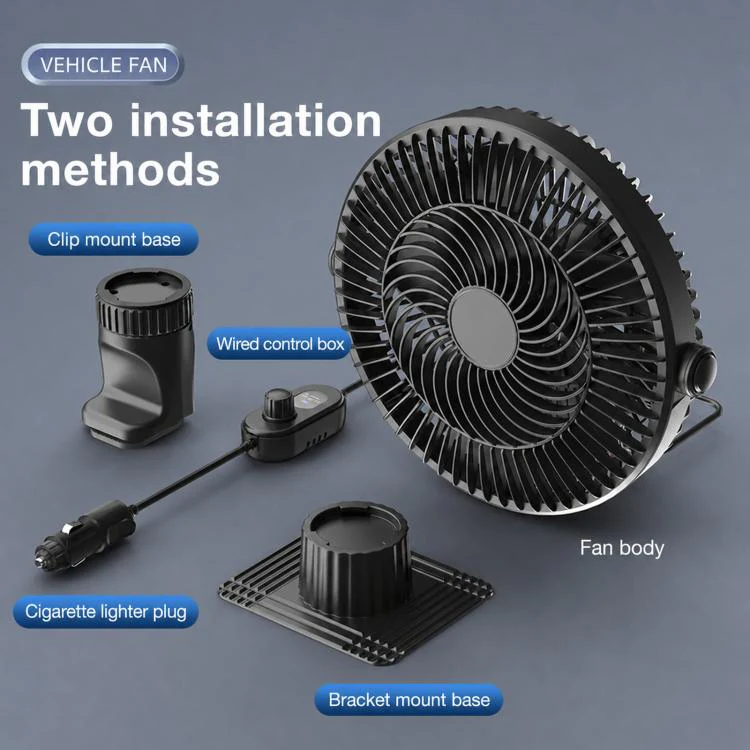 Brushed Motor Car Fan 5-Blade High Wind Silent Vehicle Fan, Spec: Reversible - Image 8