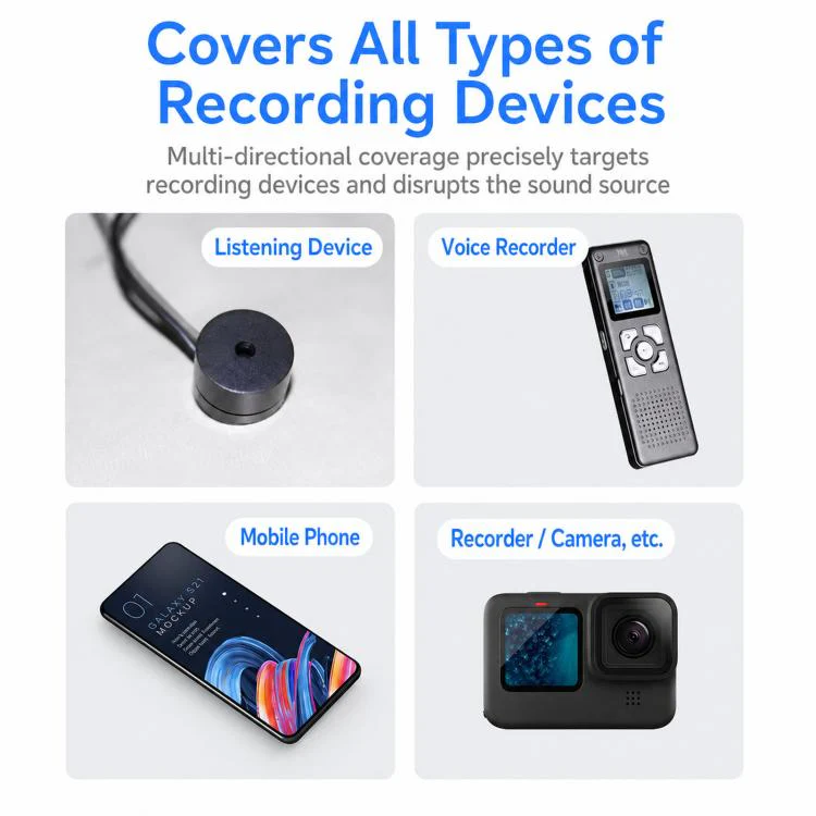 BS-99 Covert Tissue Box Audio Protection Device, 360 Degrees Ultrasonic Voice Recorder Blocker, US Plug - Image 11