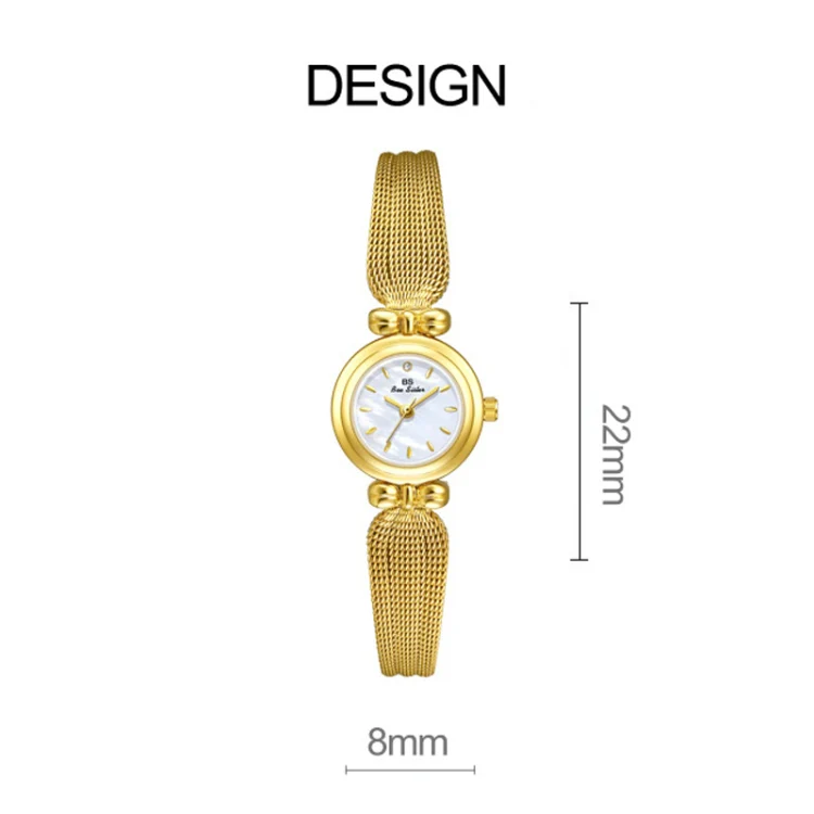 BS Bee Sister 22mm Retro Female Wrist Watch with Stainless Steel Mesh Butterfly Design Strap(Classic Silver) - Image 7
