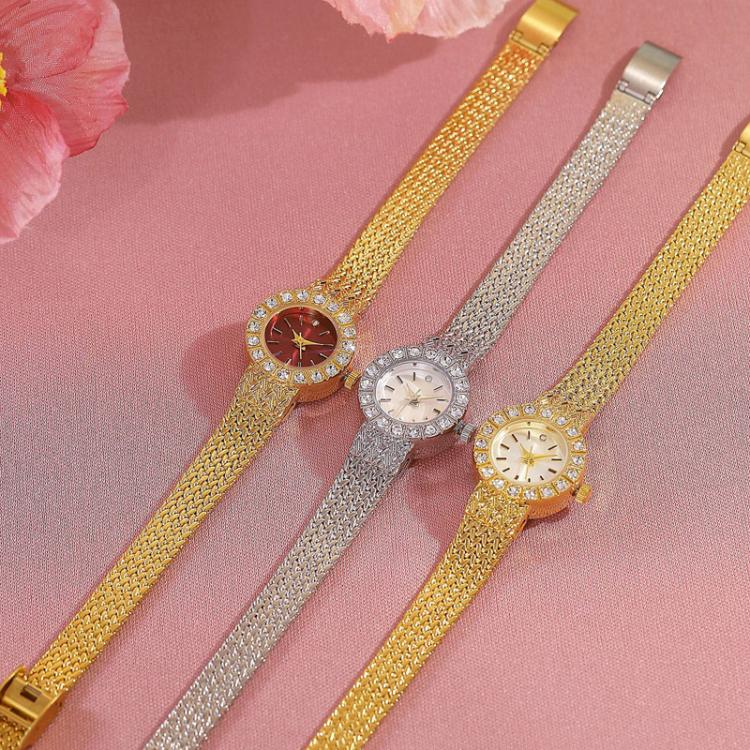 BS Bee Sister Elegant Quartz Watch Light Luxury Temperament Antique Women Watch Holiday Gift(Gold Red) - Image 9