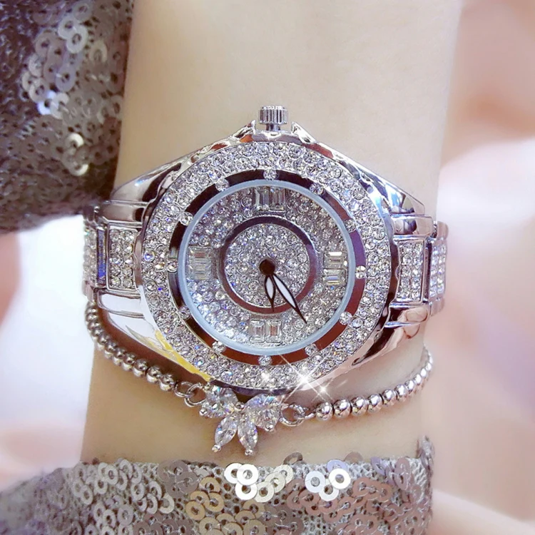 BS Bee Sister FA0917L  Niche Full Diamond Ladies Watch(Silver) - Image 2