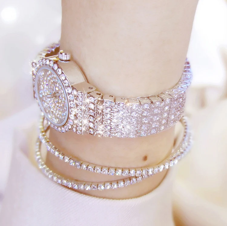 BS Bee Sister FA1101 Women Chain Watch Starry Diamonds Wrist watch(Rose Gold Diamonds Surface) - Image 5