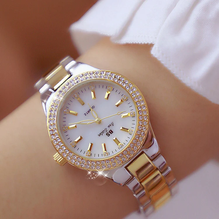 BS bee sister FA1258 Women Round Case Diamond Alloy Strap Watch(Gold) - Image 2