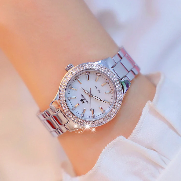 BS bee sister FA1258 Women Round Case Diamond Alloy Strap Watch(Silver) - Image 7