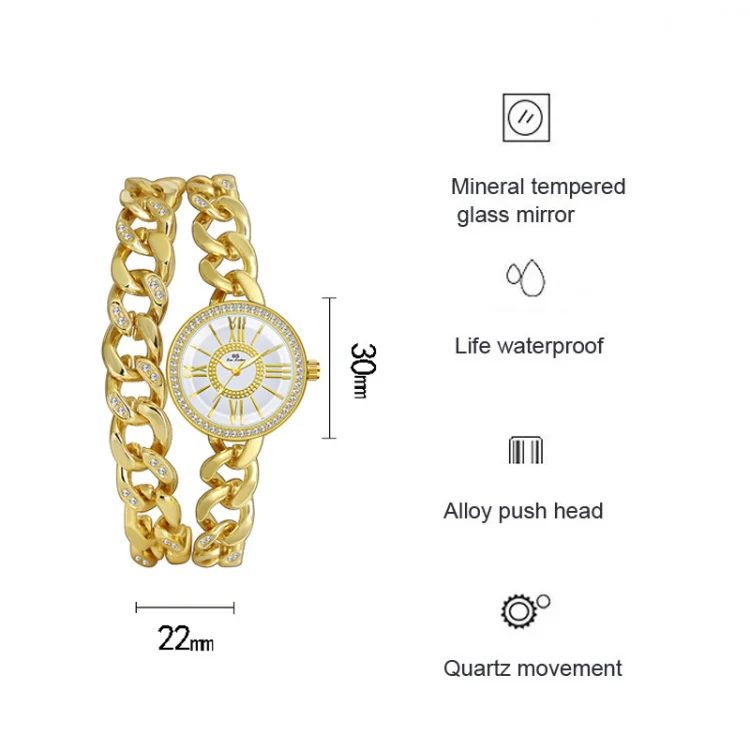 BS Bee Sister FA1329 Double Link Niche Roman Numeral Dial Ladies Watch(Silver) - Image 6