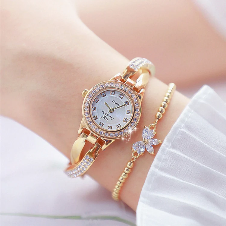 BS Bee Sister FA1531 Butterfly Cross Full Diamond Ladies Watch Bracelet Watches(Gold) - Image 5