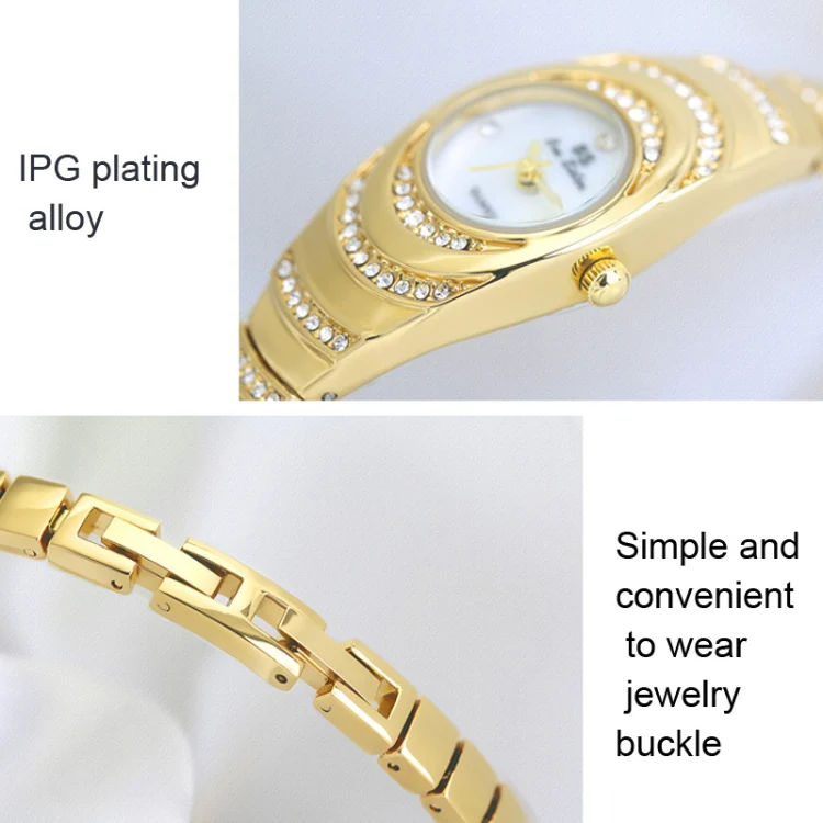 BS Bee Sister  FA1540  Ladies Oval Small Chain Watch with Diamonds(Silver) - Image 4