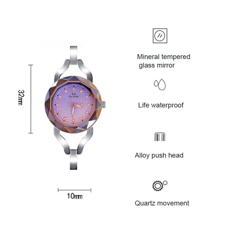 BS Bee Sister FA1565 Aurora Star Diamond Ladies Chain Watch(Gold) - Image 4