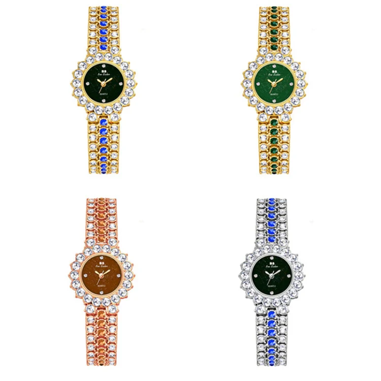 BS Bee Sister FA1580 Sparkling Full Diamond Watch Temperament Women Chain Watch(Silver Blue) - Image 3