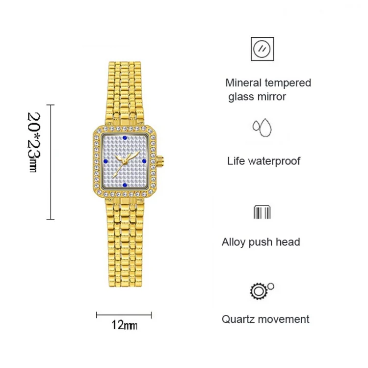 BS Bee Sister FA1597 Ladies Alloy Watch Diamond Watch(Gold) - Image 4