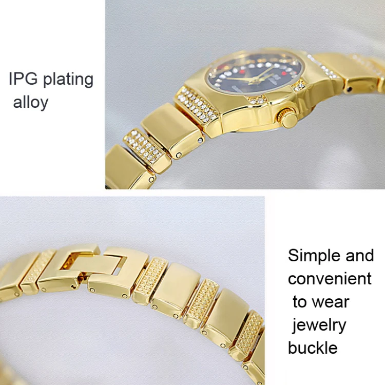 BS Bee Sister  FA1647 Classic Ladies Watch Diamond Wrist Watch(Golden White) - Image 4