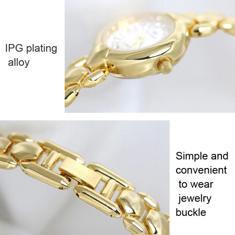BS Bee Sister FA1691  Ladies Diamond Watch Jewelry Chain Watch(Gold) - Image 4