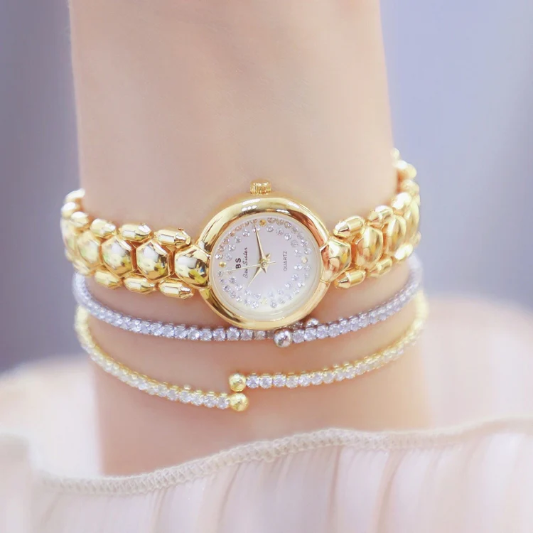 BS Bee Sister FA1691  Ladies Diamond Watch Jewelry Chain Watch(Gold) - Image 7