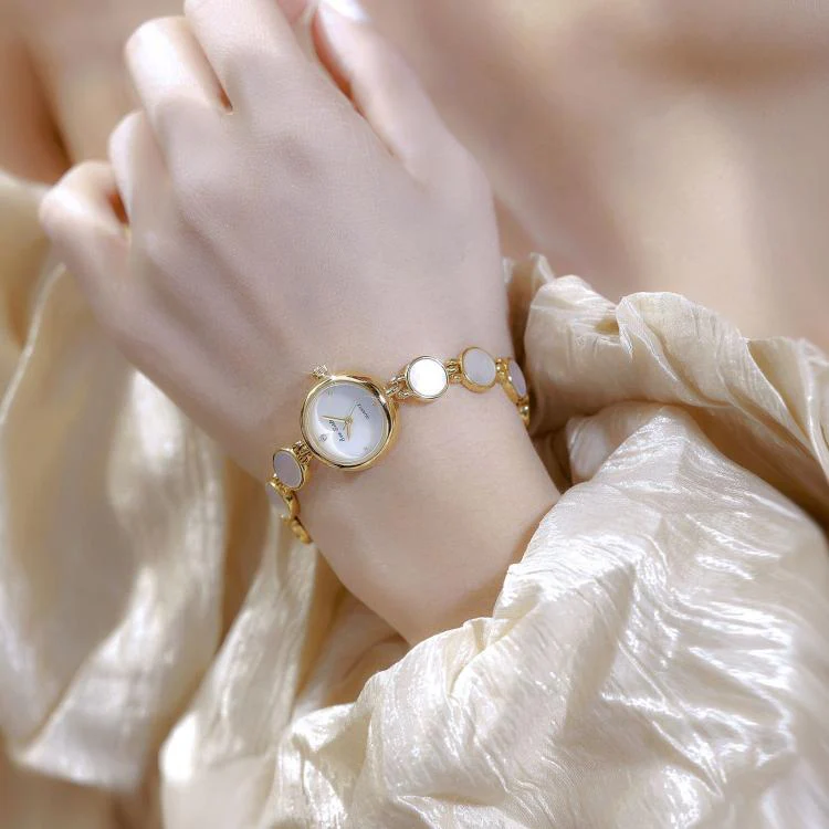 BS Bee Sister FA1873 Women Round Bracelet Watch Vintage Mother of Pearl Style Analog Quartz Dress Wristwatch(Black Gold) - Image 6