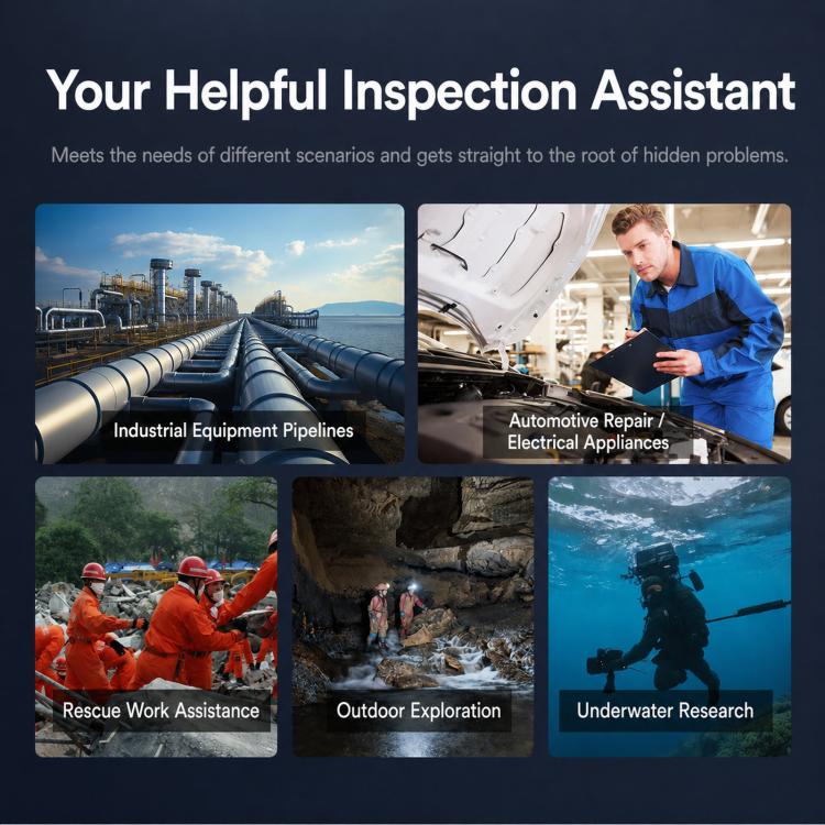 BS70F Industrial Pipeline Endoscope Sewer Pipe Wall Inspection Detector Waterproof HD Camera, Length: 50m - Image 10