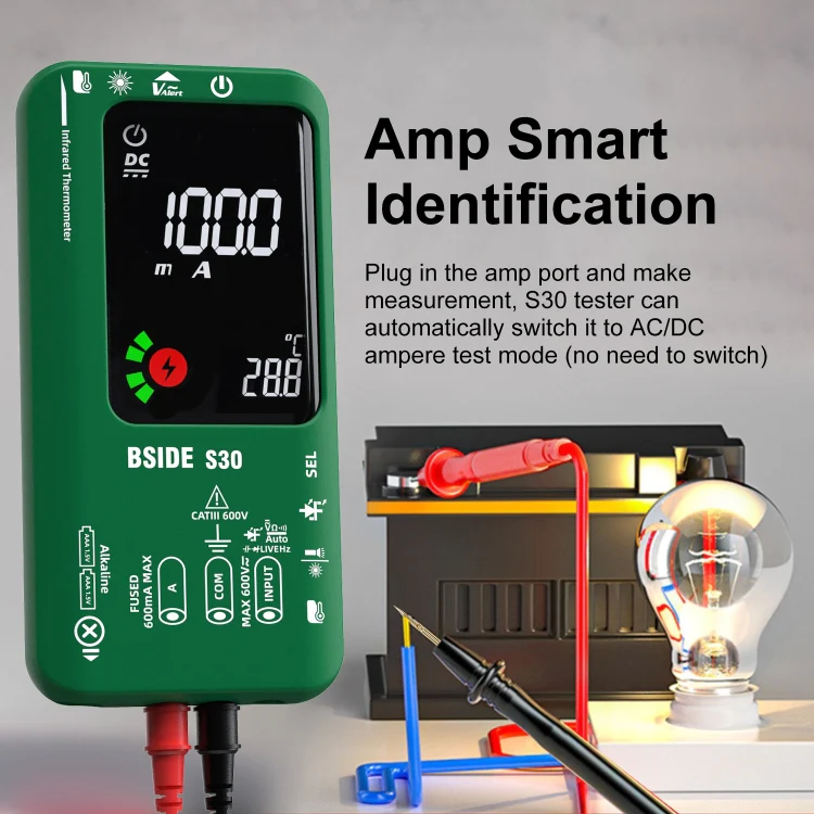BSIDE S30 Smart Color Screen Infrared Temperature Measurement Multimeter(Black) - Image 7