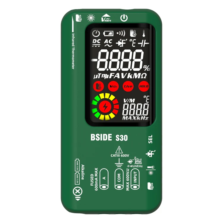 BSIDE S30 Smart Color Screen Infrared Temperature Measurement Multimeter(Green) - Image 2