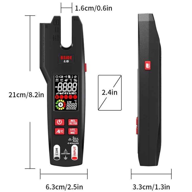BSIDE U6 AC/DC Clamp-on Infrared Temperature Measurement Multimeter - Image 2