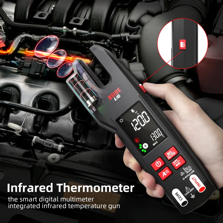 BSIDE U6 AC/DC Clamp-on Infrared Temperature Measurement Multimeter - Image 7