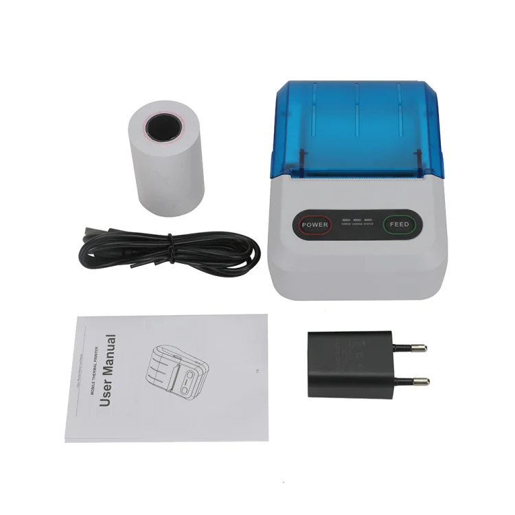 BT-583 58mm USB-C/Type-C + Bluetooth Portable Thermal Printer, Specification:EU Plug(Blue White) - Image 5