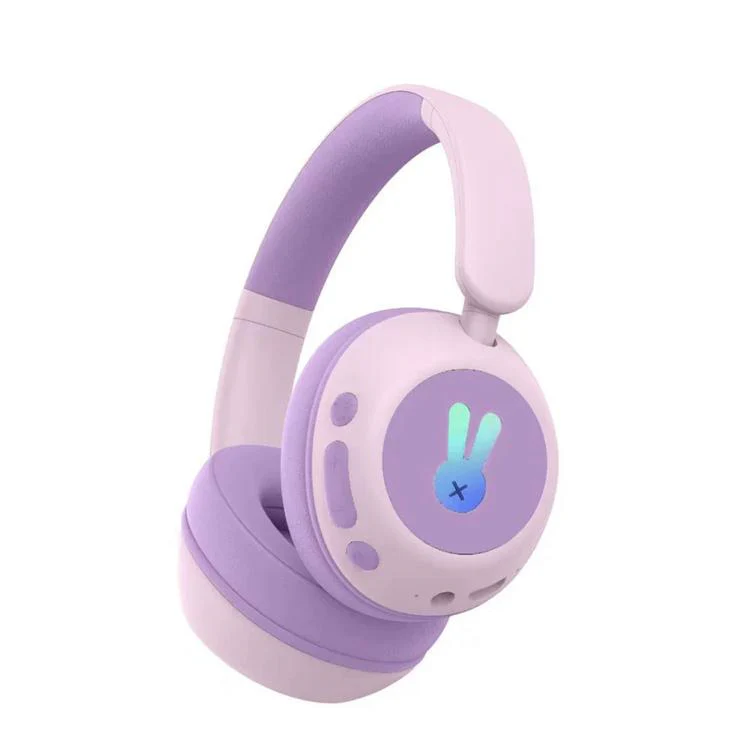 BT08C Bluetooth Wireless Full-Cover Headphone for Children(Purple)